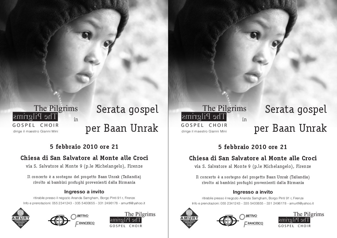 volantino-5-febbraio Concerto Gospel a Firenze di beneficenza