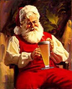 Babbo Natale con pinta di birra di Natale