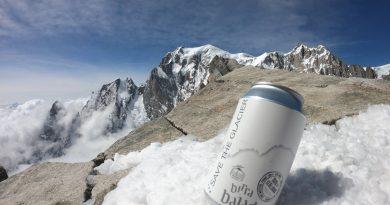 Birra Baladin 4.8 "Save The Glacier" in vendita sul Monte Bianco