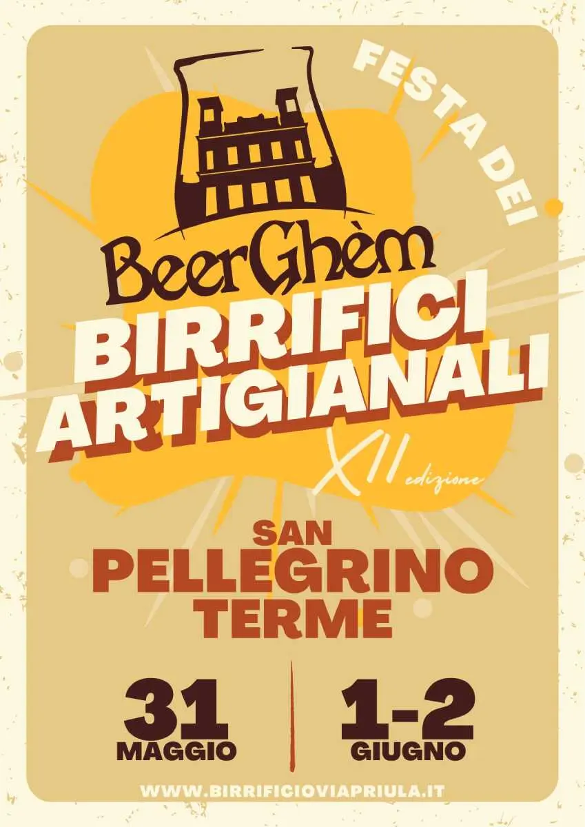 Locandina del BeerGhèm 2024 Festival dei Birrifici Artigianali di San Pellegrino Terme