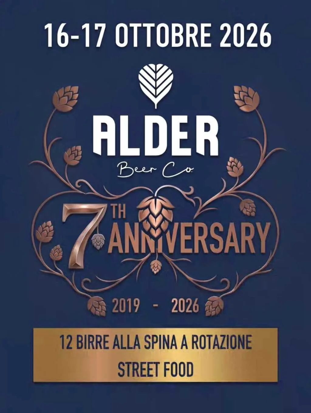 Festa per il settimo anniversario del birrificio Alder il 16 e 17 ottobre 2026